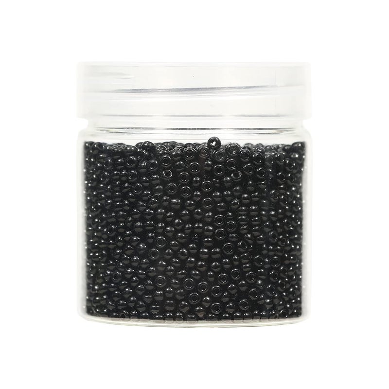 BALABEAD Opaque Black Color Loose Seed Beads About 4000pcs in Box 8/0 Glass Craft Seed Beads for Jewelry Making, Hole 0.7mm (Black) - Image 1